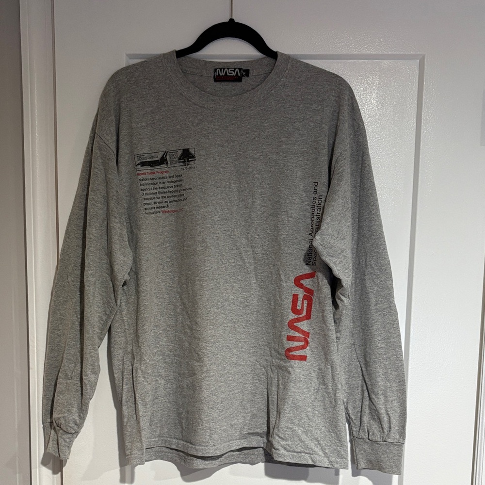 NASA Gray Long Sleeve Men's Tee